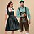 tanie pary-Dopasowany strój na Oktoberfest - Dirndl dla kobiet lub Lederhosen dla mężczyzn alpejski niemiecki bawarski strój piwny idealny na festiwal piwa imprezę Halloween imprezę tematyczną - sprzedawane