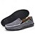 billige Hyttesko til mænd-Herre blå denim loafers med flosset kantdesign, slip-on lette, afslappede sko til weekendture, sommerture og daglig komfort