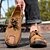 tanie Tenisówki i trampki męskie-męskie trampki outdoorowe w kolorze brązowym, sznurowane, z przewiewną cholewką z siateczki, antypoślizgową gumową podeszwą i amortyzowaną wkładką do uprawiania turystyki pieszej, wędrówek po szlakach i przygód na świeżym powietrzu