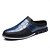 billiga Slip-ons och loafers till herrar-herrskor i blått och svart – slip-on med krokodilmönster och kontrasterande sula, moderna lättviktsskor för resor, business casual och vardagsbruk