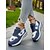 economico Sneakers da donna-Sneakers da donna con lacci e stella in denim blu – scarpe sportive casual di ispirazione vintage per parchi, commissioni del fine settimana e picnic