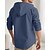 abordables Chemises lin et coton-Homme Chemise Chemise en lin Chemise Décontractée Chemise Boutonnée Chemise en coton Rayure Vacances Hawaïen Noir Blanche bleu marine Kaki manche longue À capuche Printemps Automne Vêtement Tenue