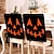 baratos Halloween Cozinha-Capas para cadeiras de jantar com estampa de Halloween - design festivo e assustador, elásticas e duráveis, perfeitas para decoração de festas em salas de jantar
