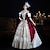 ieftine Rochii-Epocă Rococo Renascentist Maxi Rochii Normal Juliet Prințesă Mireasă Plisată Cu Volane Prințesă Rotund Costume de fancy Pentru femei Halloween Carnaval Mascaradă Performanță Petrecere Halloween Adulți