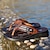 ieftine Sandale de vacanță-Sandale bărbătești din piele ecologică cu curea contrastantă, șlapi antiderapanți pentru vacanțe la plajă, relaxare la piscină și plimbări de vară