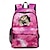 preiswerte Kinder- und Teenager-Rucksäcke-Herren Damen Kinder Rucksack Schulranzen 3D-Druck Funktionaler Rucksack Täglich Galaxie 3D-Druck Segeltuch Großes Fassungsvermögen Wasserdicht Reißverschluss Rote Blau Violett