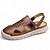 billiga Kjol sandaler-Herrsandaler i brunt konstläder med slip-on-mönster, justerbar ryggrem och andningsbar design, bekväma vardagsskor för strand, vandring och sommaraktiviteter