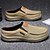 cheap Men&#039;s Clogs &amp; Mules-Men&#039;s Khaki Slip-On Canvas Loafers with Elastic Gore Lightweight Flexible Sole Comfortable for Driving Casual Office and Everyday Wear