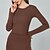 abordables Hauts de yoga-Maillots de sport haut de Pilates Haut de sport Femmes Top manche longue Encolure ras du cou Doux pour la Peau Douceur Élastique Creux Avec coussinets Pilates Danse Zumba Automne Des sports Tenues de