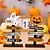 billiga Figuriner &amp; prydnadsföremål-2 st halloween-trädekorationer till bord, pumpabokstavsskylt med träd och spöke, kuslig stående dekoration för halloweenfest