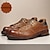 abordables Chaussures de Costume Classiques-Chaussures de travail basses en cuir marron pour homme avec couture Goodyear et œillets métalliques – chaussures décontractées durables pour les travaux en extérieur et le quotidien