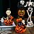 abordables Décorations Suspendues et de Table pour Halloween-Décoration de crâne et de citrouille d&#039;Halloween, figurine de citrouille-lanterne et de squelette à LED clignotante colorée, accessoire de fête d&#039;Halloween effrayant pour la décoration intérieure et