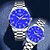 abordables Montres à quartz-il s&#039;agit d&#039;une montre de couple élégante avec deux cadrans numériques ronds et des bracelets en acier inoxydable dotés d&#039;un affichage de date lumineux étanche IPX7 du lundi au dimanche. c&#039;est un
