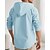abordables Chemises lin et coton-Homme Chemise Chemise en lin Chemise Décontractée Chemise Boutonnée Chemise en coton Rayure Vacances Hawaïen Noir Blanche bleu marine Kaki manche longue À capuche Printemps Automne Vêtement Tenue