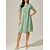 abordables Vestidos de fiesta-Mujer Vestido hasta la Rodilla Vestido de raso Elegante Casual Holgado Floral Manga Corta Cuello Barco Verde salvia Verano