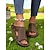 baratos Sandálias Confortáveis-sandálias femininas rústicas peep-toe com acabamento em rebites, chinelos vintage confortáveis para caminhadas no jardim, uso casual em casa e passeios descontraídos