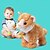 abordables Peluches-Peluche electrónico interactivo: mejora con ojos de luz LED, control de sonido animado, robot electrónico para mascotas, gato, gatito, juguetes, regalos para niños. &amp;cumpleaños de niñas y niños