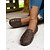 abordables Sandalias planas de mujer-Mocasines planos anchos de piel para mujer, sin cordones, con diseño floral recortado y suela suave, cómodos para uso diario, visitas a granjas y picnics en el jardín.