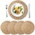 abordables Ustensiles et gadgets de cuisine-Ensemble de 5 sets de table ronds en rotin, sets de table en nénuphar tissés à la main naturels de 13 pouces pour table à manger, sets de table de style rustique pour la décoration de la maison et du