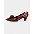 abordables Escarpins femme-Escarpins à bout pointu et nœud vert foncé pour femme – talons mi-hauts en cuir verni, style vintage pour le travail, les fêtes et les occasions habillées