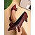 abordables Escarpins femme-Escarpins à bout pointu et nœud vert foncé pour femme – talons mi-hauts en cuir verni, style vintage pour le travail, les fêtes et les occasions habillées