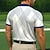 baratos Polo Geométrico Masculino-Homens Geométrico Linha Pólo Manga Curta Aberto para a Lateral Escritório Casual / Diário Botões Bolsos Verão Violeta Rubi Vermelho Branco