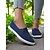economico Sneakers da donna-Sneakers slip-on in tela da donna: scarpe basse leggere e minimaliste per le commissioni quotidiane, le passeggiate al parco e le uscite per il brunch del fine settimana