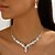 abordables Parures de Bijoux-un parure de bijoux de mariée 2 Zircon 1 Collier Boucles d&#039;oreilles Femmes Élégant ancien Personnalisé Adorable Classique Forme de Feuille Amour Parure de Bijoux Pour Mariage Anniversaire Cadeau