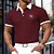 preiswerte Klassisches Poloshirt für Herren-Herren Golfshirt Lässig Sport Revers Gerippter Polokragen Kurzarm Basic Modern Farbblock Adler Patchwork Knöpfe Sommer Gelb Rote Marineblau Grau Golfshirt