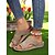 baratos Sandálias Confortáveis-sandálias femininas rústicas peep-toe com acabamento em rebites, chinelos vintage confortáveis para caminhadas no jardim, uso casual em casa e passeios descontraídos