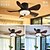 abordables Plafonniers à intensité variable-Ventilateur de plafond moderne à 3 pales avec LED, en bois, ABS, moteur à courant continu sans pales, conversion de fréquence, fer, télécommande 110 V-220 V
