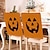 baratos Halloween Cozinha-Capas para cadeiras de jantar com estampa de Halloween - design festivo e assustador, elásticas e duráveis, perfeitas para decoração de festas em salas de jantar