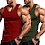 preiswerte Fitness Tank-Tops-Herren Tank Top Weste Unterhemd Ärmelloses Shirt Ärmellos Rundhalsausschnitt Sommer Einfarbig Einfach Mode Klassisch Bequem 2 Packungen Straße Lässig Sport Blau+Hellblau Weiß + Weiß Grau+Weiß Top