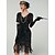 billiga Klänningar-Retro / vintage Glada 20-talet 1920-talet Flapper-klänning Klänningar Kläder Den store Gatsby Bröllopsgäst Paljetter Tofs Dam Jul Halloween Karnival Fest / afton Bröllopsfest Möhippa Vuxna Klänning