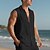 economico Vacanza-Per uomo Camicia Camicia di lino Camicia casual Camicia con Bottoni Camicia di cotone Semplice Vacanza Streetwear Nero Bianco Giallo Blu marino Senza Maniche Collo ripiegato Estate Abbigliamento