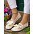 voordelige Platte damesschoenen-Dames brede gehaakte kanten flats met strik – lichtgewicht romantische stijl voor tuindates, zomerpicknicks en informele buitenevenementen
