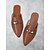 ieftine Saboți de Damă-Mocasini damă maro din piele ecologică cu cataramă metalică, cu vârf ascuțit, fără slip-on, pentru naveta zilnică și ținute casual