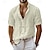 economico Camicie di lino-Per uomo Camicia Camicia di lino Camicia casual Camicia con Bottoni Camicia di cotone Semplice Vacanza Streetwear Nero Bianco Verde chiaro Rosa Manica Corta Collo ripiegato Estate Abbigliamento