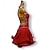 abordables Tenues de danse latine-Robe de danse latine rouge à épaules dénudées et à diamants pour femmes, jupe en maille de compétition