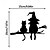 preiswerte Halloween Außen Dekor-Halloween Gartendekoration Metall Silhouette, süße Hexe und Katze wasserfester Metall Gartenstecker, Halloween Gartenkunst Dekoration