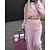 tanie dresy-Damskie Dres Spodnie dresowe Spodnie z szerokimi nogawkami Jesień Kieszeń na zamek Solidne kolory Zestawy odzież Czarny Różowy Siłownia Athleisure Bieganie Keep Warm Odporność na wiatr Długi rękaw