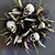 baratos Guirlandas de Halloween e Decorações Florais-Guirlanda de Halloween para decoração de porta da frente interna e externa, guirlanda de cabeça de caveira de malha preta para pendurar na parede, adereço de festa de terror em casa mal-assombrada,