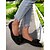 abordables Sandalias planas de mujer-Zapatos planos marrones de punto con detalle de lazo para mujer: suaves y sin cordones, ideales para looks casuales y semiformales.