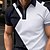 levne Pánské Color Block Polo-Pánské Çizgi Polo na zip Krátký rukáv Přehnutý Obchodní Běžné Denní Sporty a outdoor Oblečení na atletiku Zip Barevné bloky Léto Šedá Černá Modrá