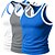 billige Fitness-tanktops-3 stk. herre tanktop undertrøje ærmeløs skjorte konemishandler skjorte ærmeløs u-hals rund hals sommer farveblok pitstribe modedesigner sporty tanktop