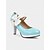 preiswerte 1950er Jahre-Damen-Pumps im Vintage-Stil der 1950er Jahre aus blauem Lackleder mit weißer Schleife und Perlendetail – Retro-Plateau-Pumps für Partys, Hochzeiten und Eleganz im Alltag
