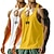 baratos Tops de ginásio-Homens Malha Íntima Colete camisa sem manga Camiseta muscular de ginástica Sem Manga Decote U Decote em U Verão Tecido Moda Esportivo Clássico 2 Peças Multi-pack Casual Ginásio Esportes