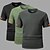 baratos camisetas básicas-Homens Camiseta Manga Curta Gola Redonda Verão Côr Sólida Tecido Esporte &amp; lazer Casual Secagem Rápida Básico Puro Casual Ginástica Casual / Diário Branco + Preto + Azul Branco+Preto+Verde Azul