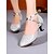 baratos Sapatos de Dança Latina-Sapatos de dança profissionais femininos com glitter mesh, detalhes metálicos dourados e tira ajustável no tornozelo para dança de salão e dança latina