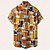 baratos Comida &amp; Bebidas-Homens Cerveja Oktoberfest Camisa Social camisa de verão camisa de botão Manga Curta Moda Casual Ao ar livre Feriado Verão Primavera Aberto para a Lateral Impressão 3D camisas de colarinho Um bolso